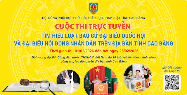 Cuộc thi trực tuyến “Tìm hiểu Luật Bầu cử đại biểu Quốc hội và đại biểu Hội đồng nhân dân” trên địa bàn tỉnh Cao Bằng